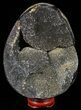 Septarian Dragon Egg Geode - Black Crystals #57487-1